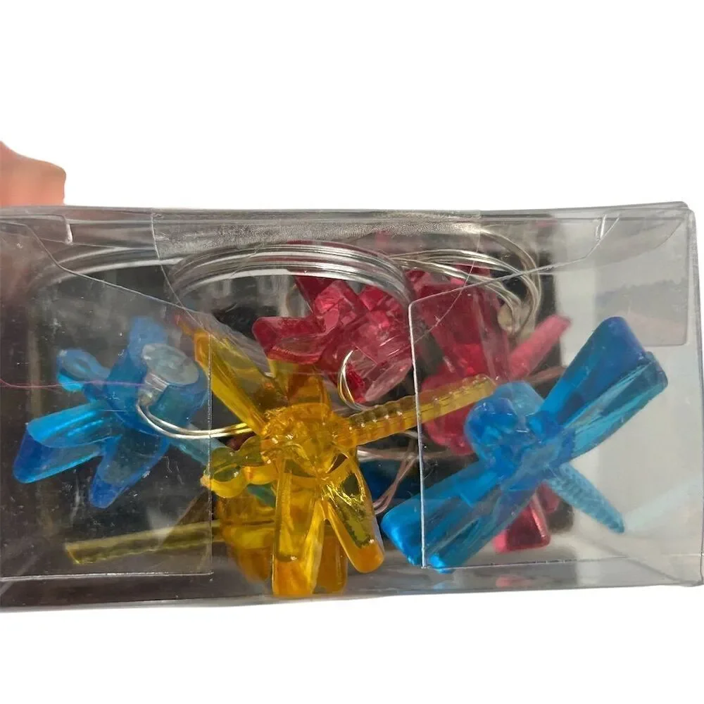 20 LED Dragonfly String Lights Multicolor Battery Operated 7ft‎